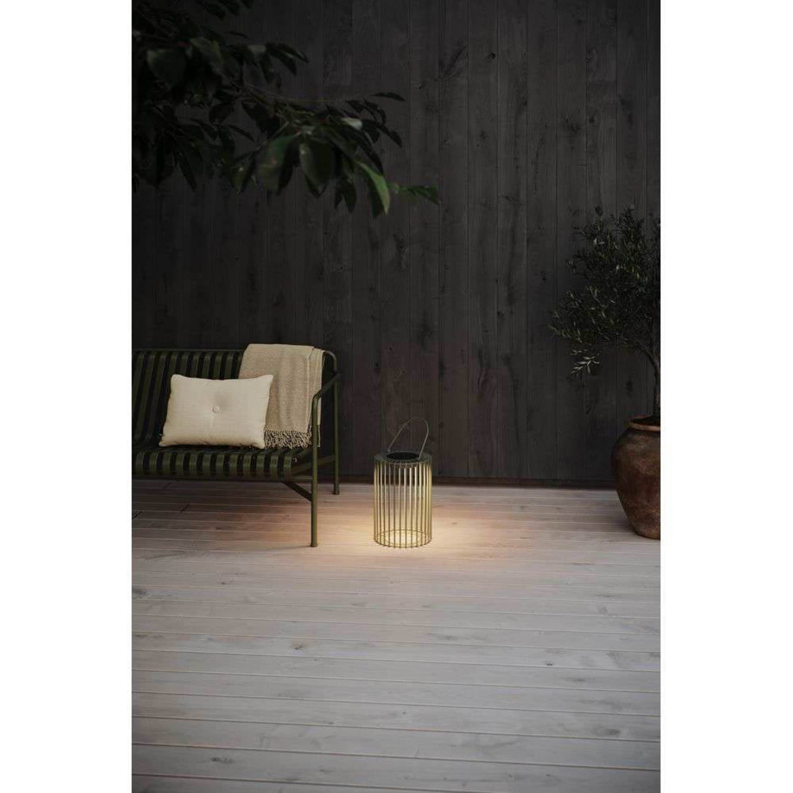 Lámpara de exterior Cavia Solar, IP44, verde - Markslöjd - Terraza - Metal - Farol