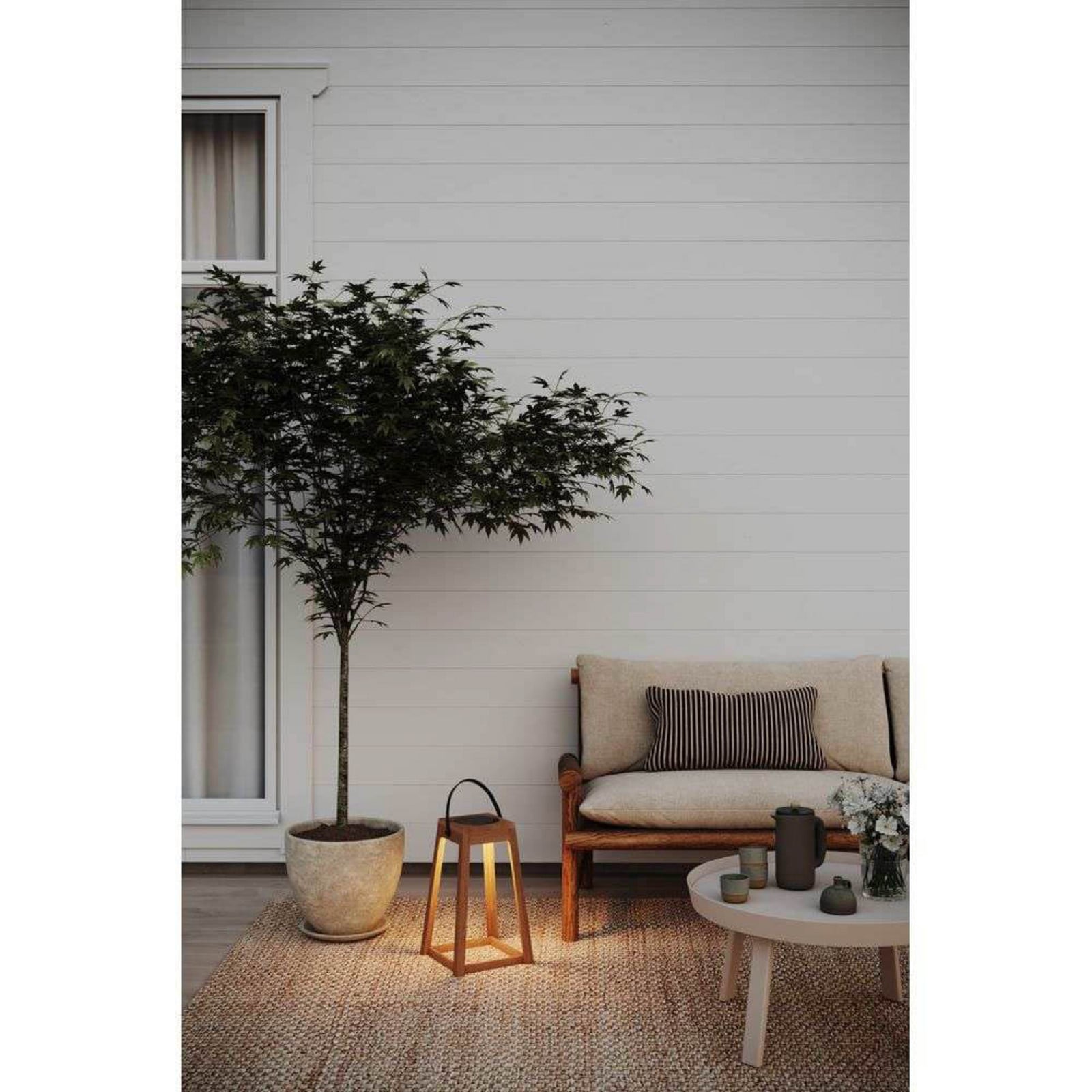 Lámpara de exterior Nordic Solar, IP44, roble - Markslöjd - Terraza - Madera - Farol