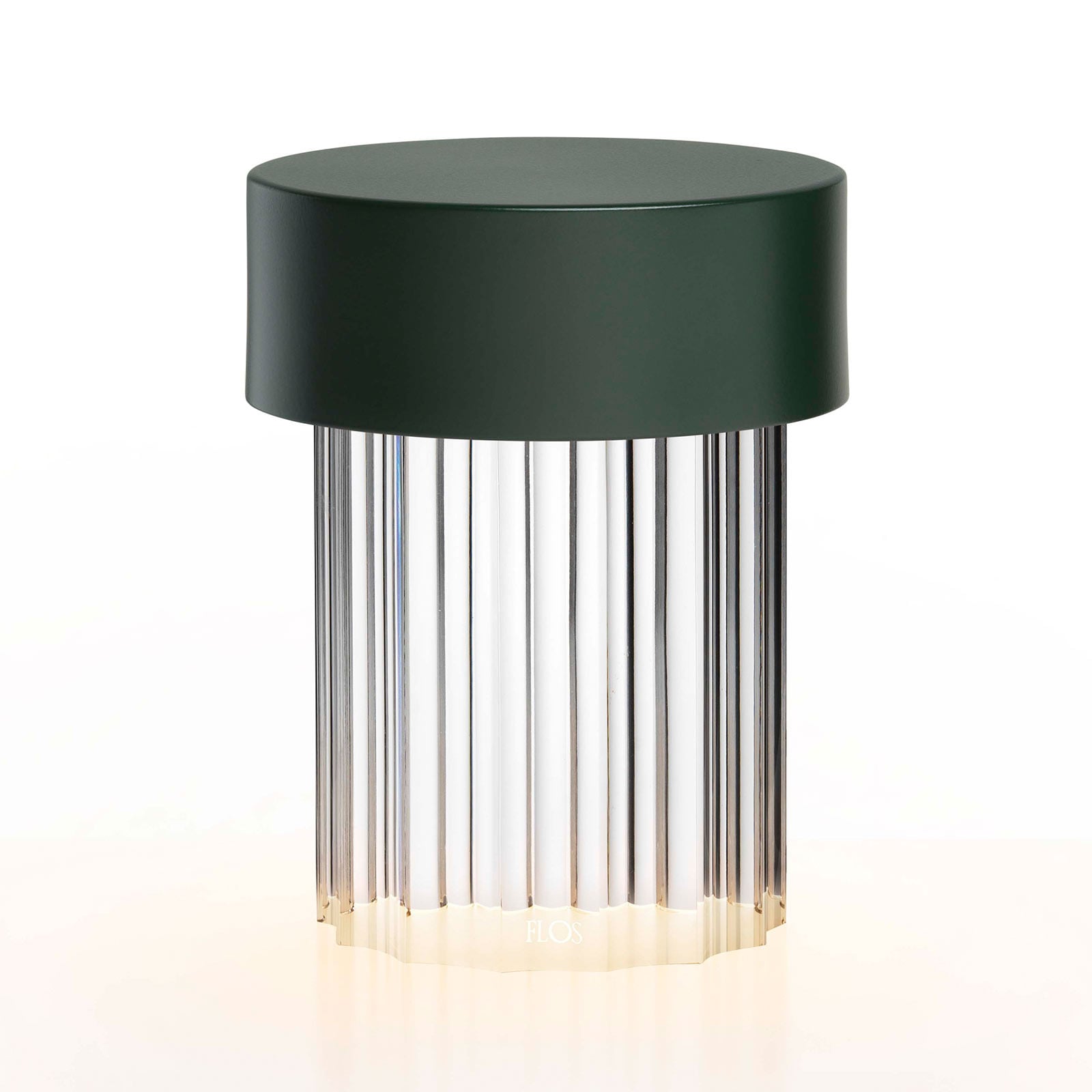 Lámpara de mesa portátil Last Order Fluted Matt Green - FLOS - Sala de estar / salón - Diseño - Vidrio