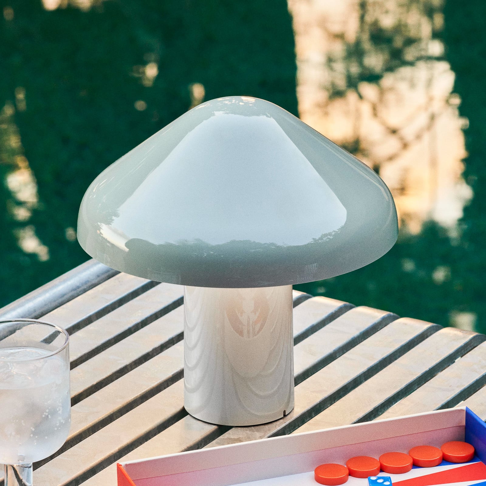 Lámpara de mesa portátil Pao en color Cool Grey - HAY Pao Portable - Sala de estar / salón - Diseño - Plástico - Con pantalla