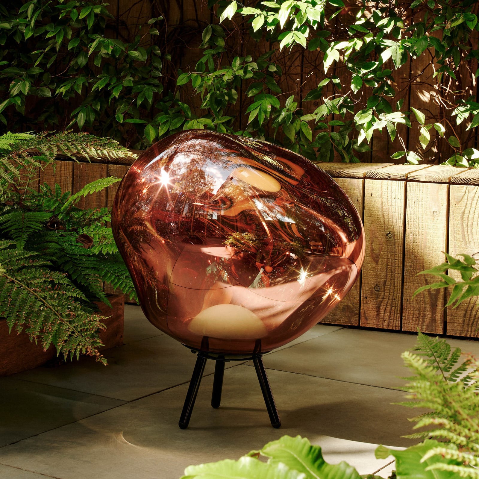 Lámpara de pie Melt Portable Copper Black - Tom Dixon - Sala de estar / salón - Diseño - Plástico - Trípode
