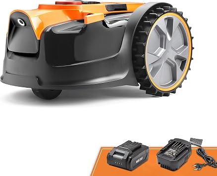 Lawnmaster OcuMow®16 Robots cortacéspedes eléctrico para Jardines de 80 m² Pendiente de 35% con batería de Iones de Litio MX 24V 2Ah y Cargador rápido