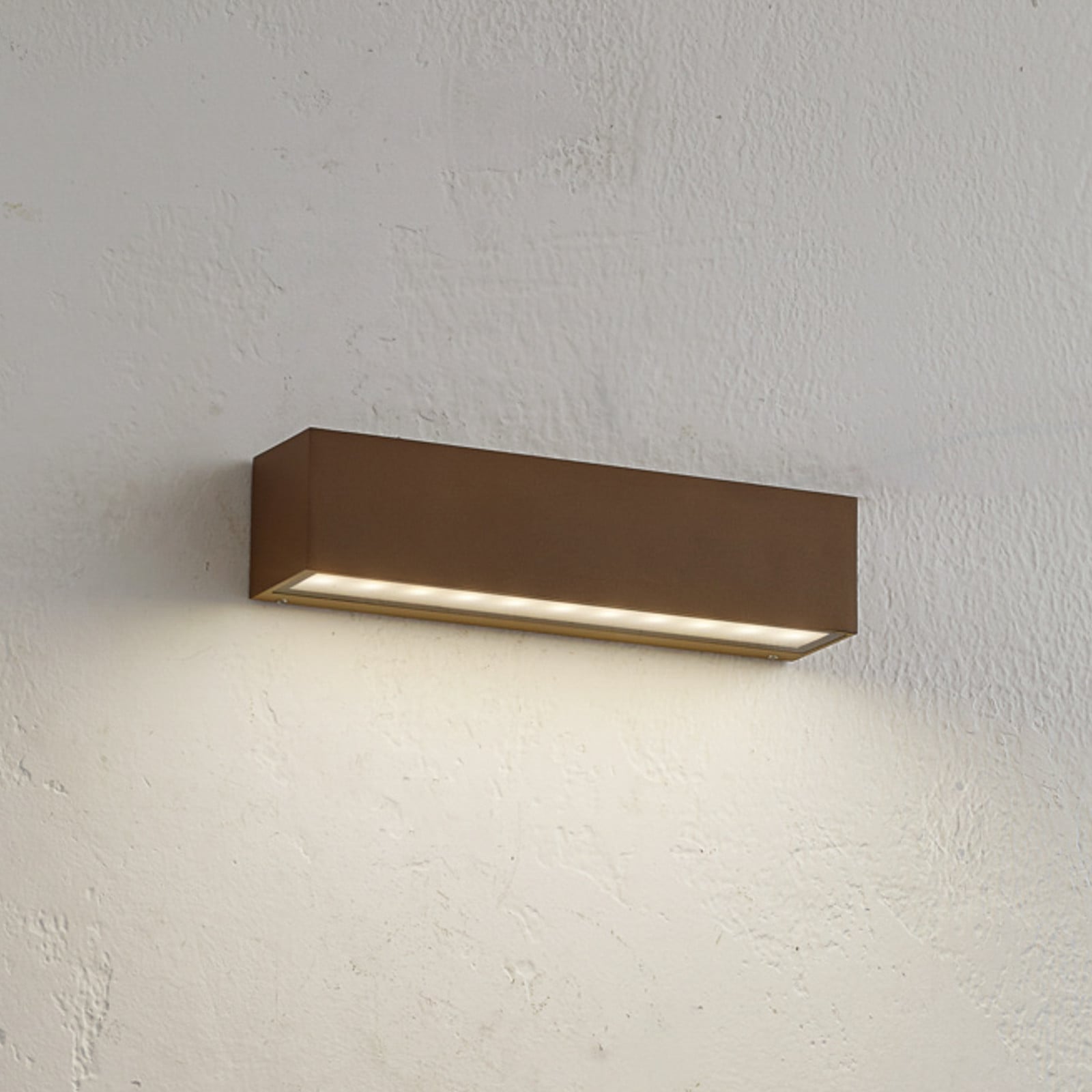Lengo Aplique LED para exterior, 25 cm, marrón, down, 3000 K - Lucande - Balcón - Moderno - Aluminio - Angular