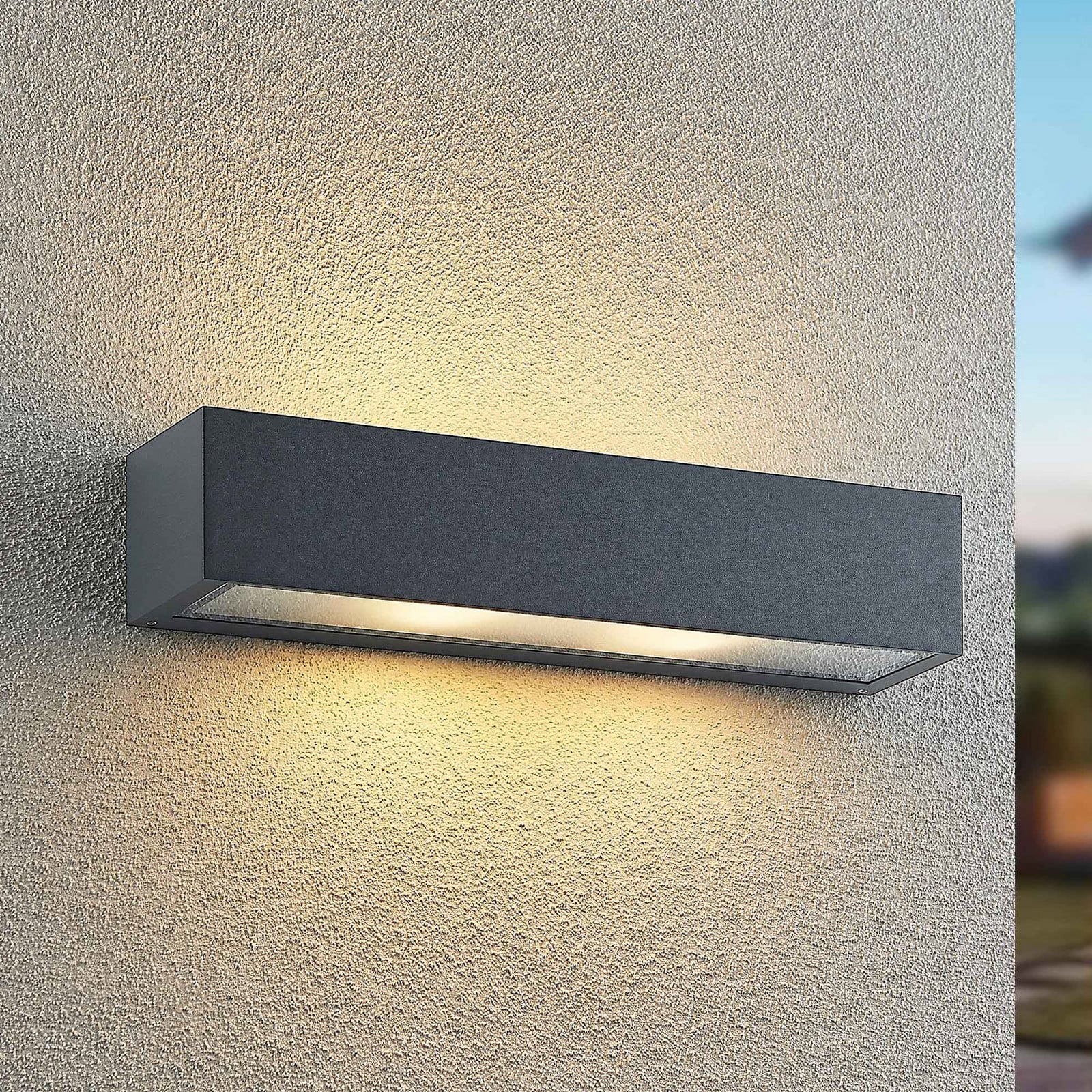LengoE27 Aplique de exterior antracita IP54 E27 - Arcchio - Balcón - Moderno - Aluminio - Angular