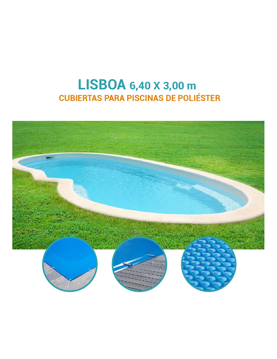 Lisboa | 6,40 x 3,00m | Cubiertas piscina de poliéster Europa