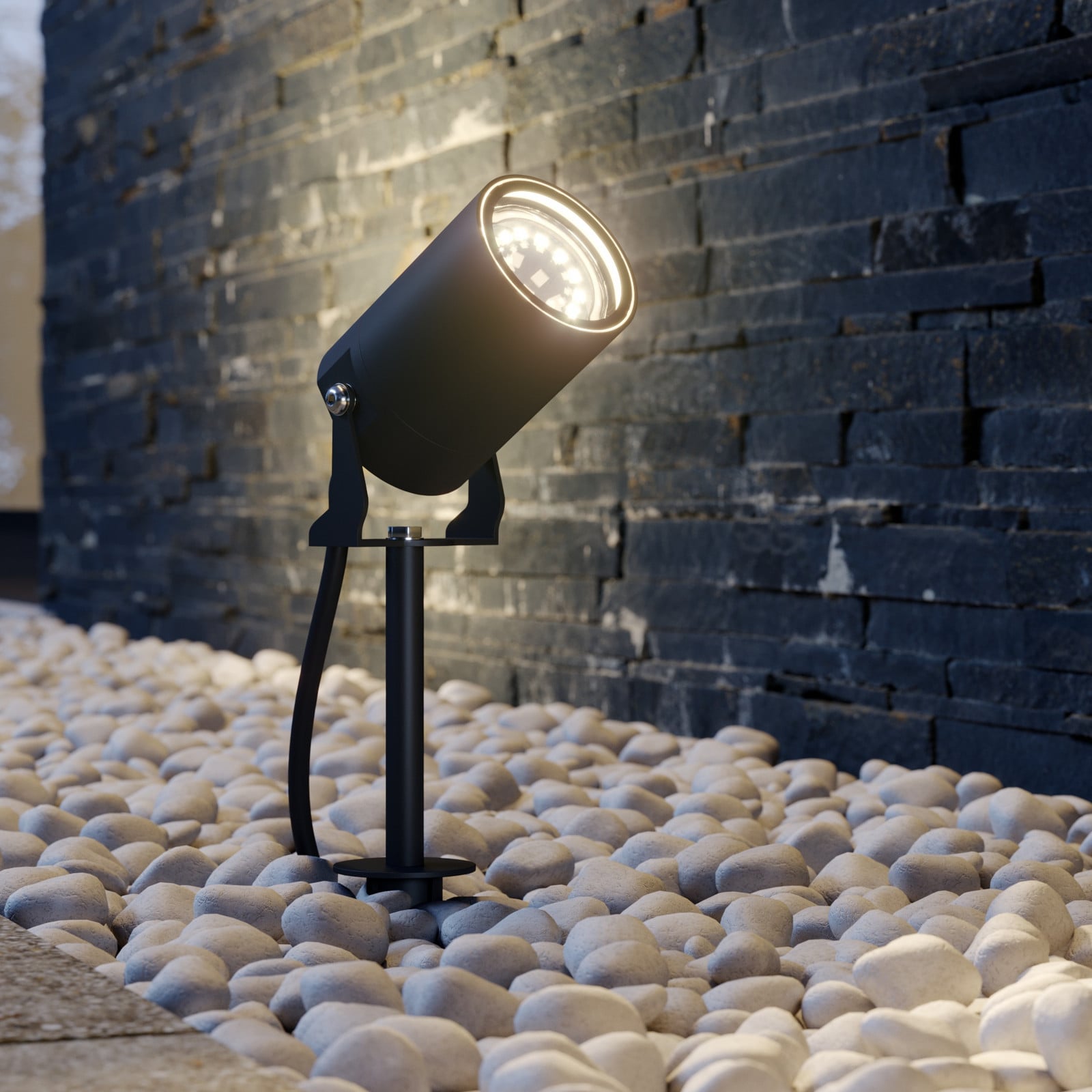 Lobelia Spot Exterior w/Spike IP65 Dark Grey - Lindby - Terraza - Moderno - Aluminio - Redonda