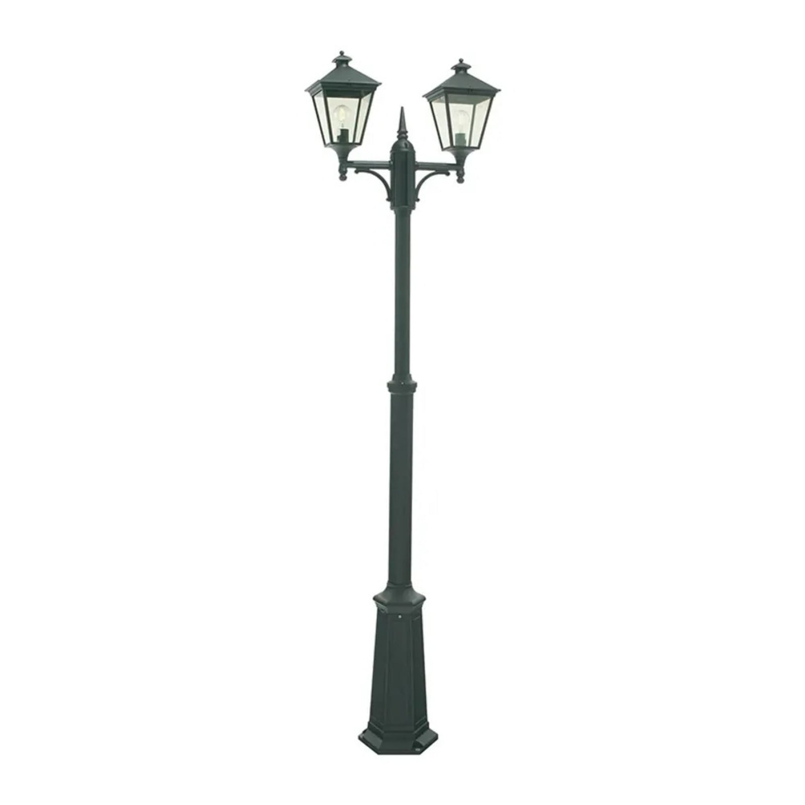 London 2 Lámpara Exterior tipo Farola Doble Negro - Norlys - Terraza - Aluminio