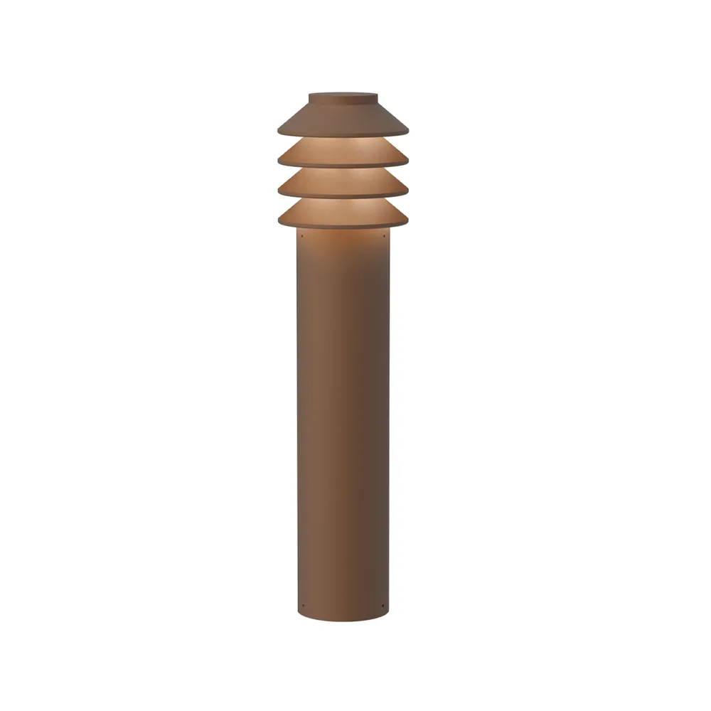 Louis Poulsen Bysted Garden Long adaptador bolardo Corten, reposapiés