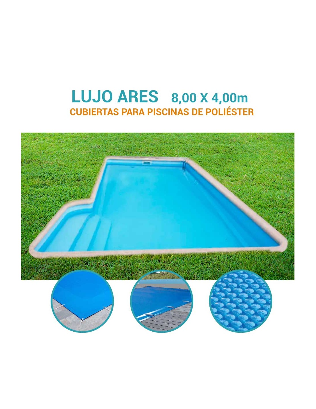 Lujo Ares | 8 x 4m | Cubiertas piscina de poliéster Norgalicia