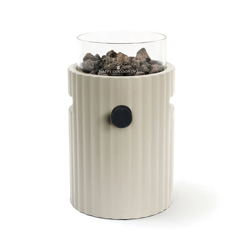 Lumi Rib Oyster Beige - Chimenea de Gas de Sobremesa