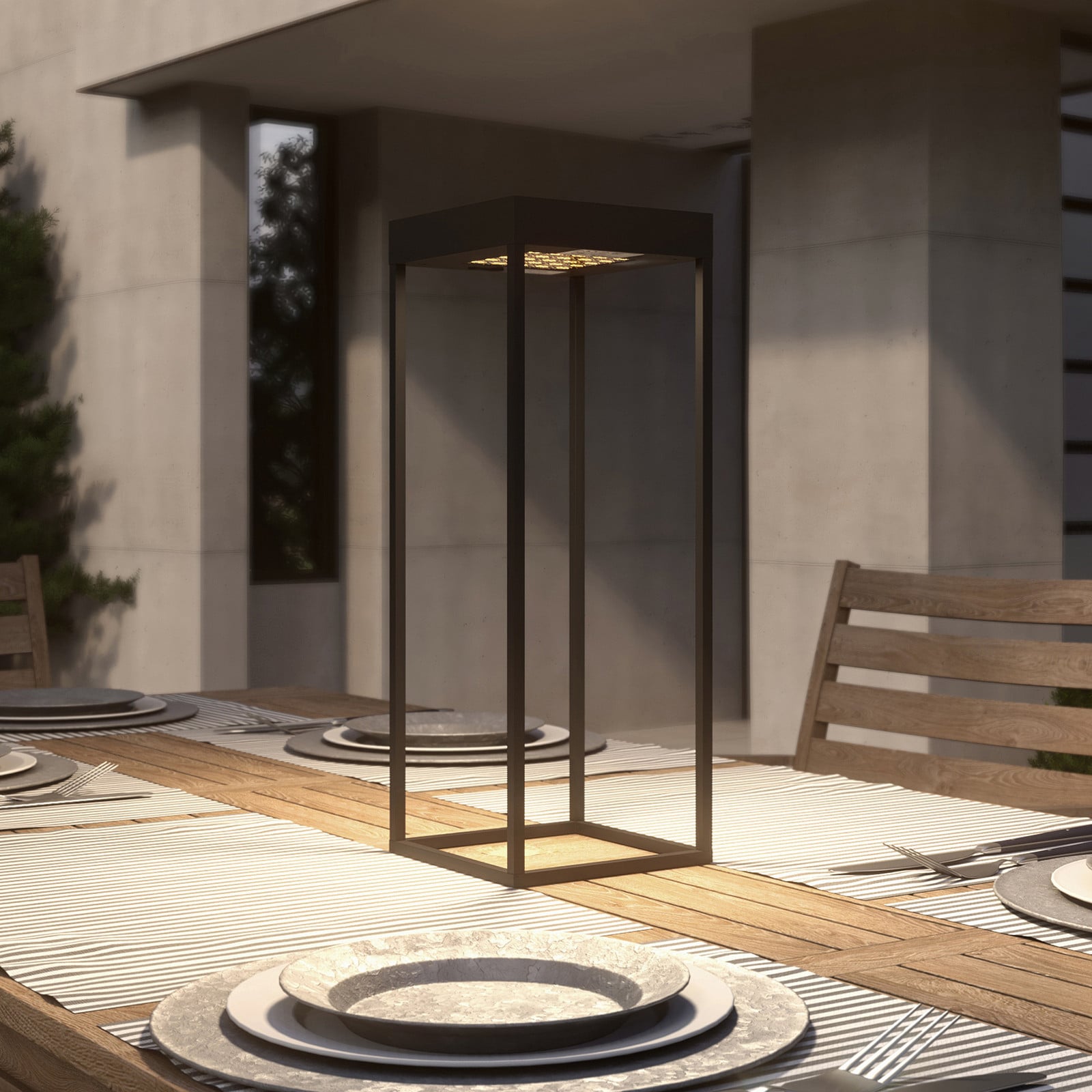 Lynzy LED Lámpara solar H58,3 Black - Lucande - Terraza - Moderno - Metal - Farol