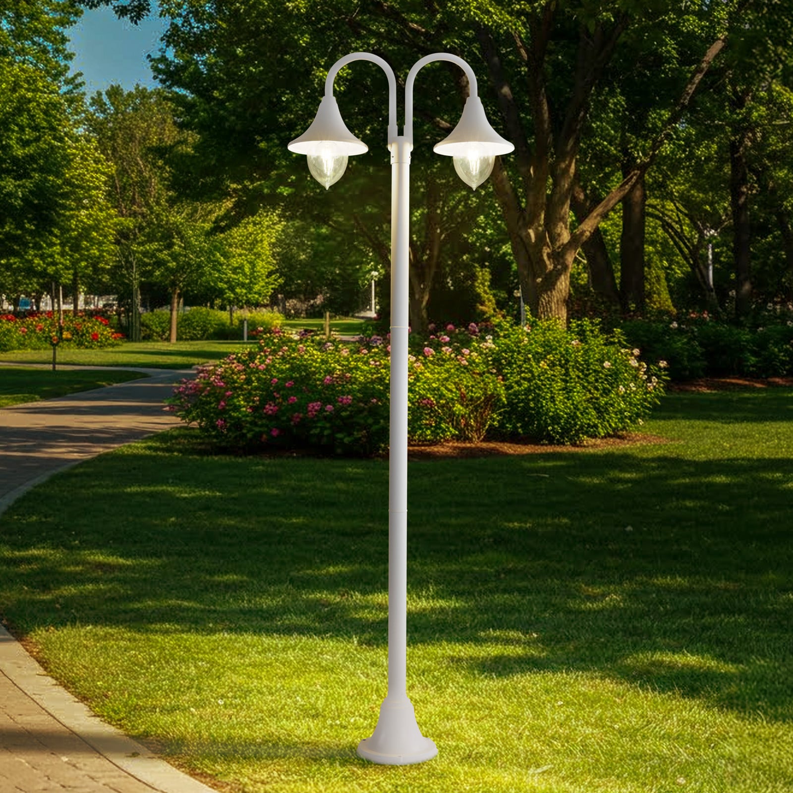 Madea Lámpara Exteriores Blanco - Lindby - Moderno - Aluminio - Farol