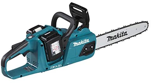 Makita DUC355PT2 Twin 18V (36V) Li-ion LXT 35cm motosierra sin escobillas completa con 2 baterías de 5.0 Ah y cargador de doble puerto