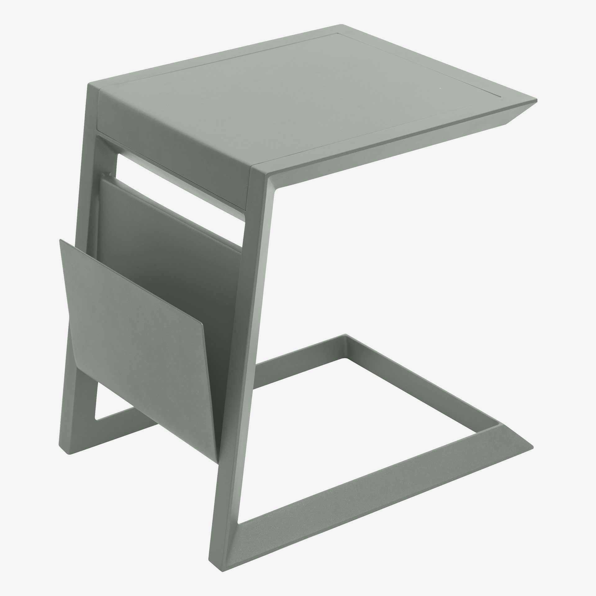 Mesa auxiliar de jardín de aluminio verde Allira 45x55x55cm