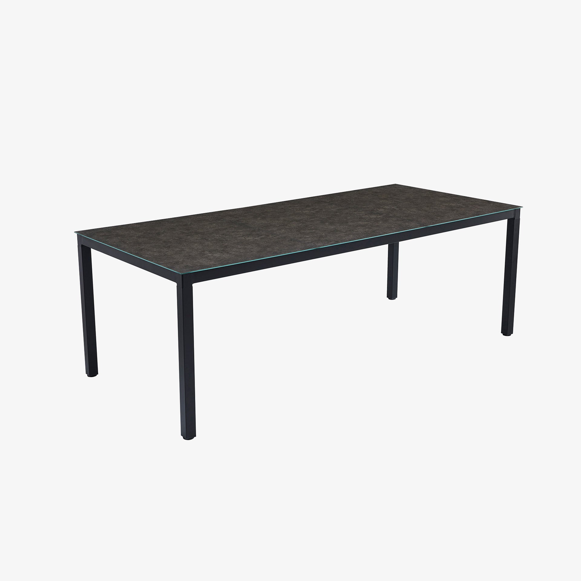 Mesa de comedor de jardín de cristal negra Brillia 180x90x75cm