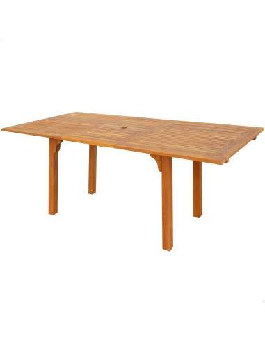 Mesa jardín extensible rectangular acacia 6 comensales