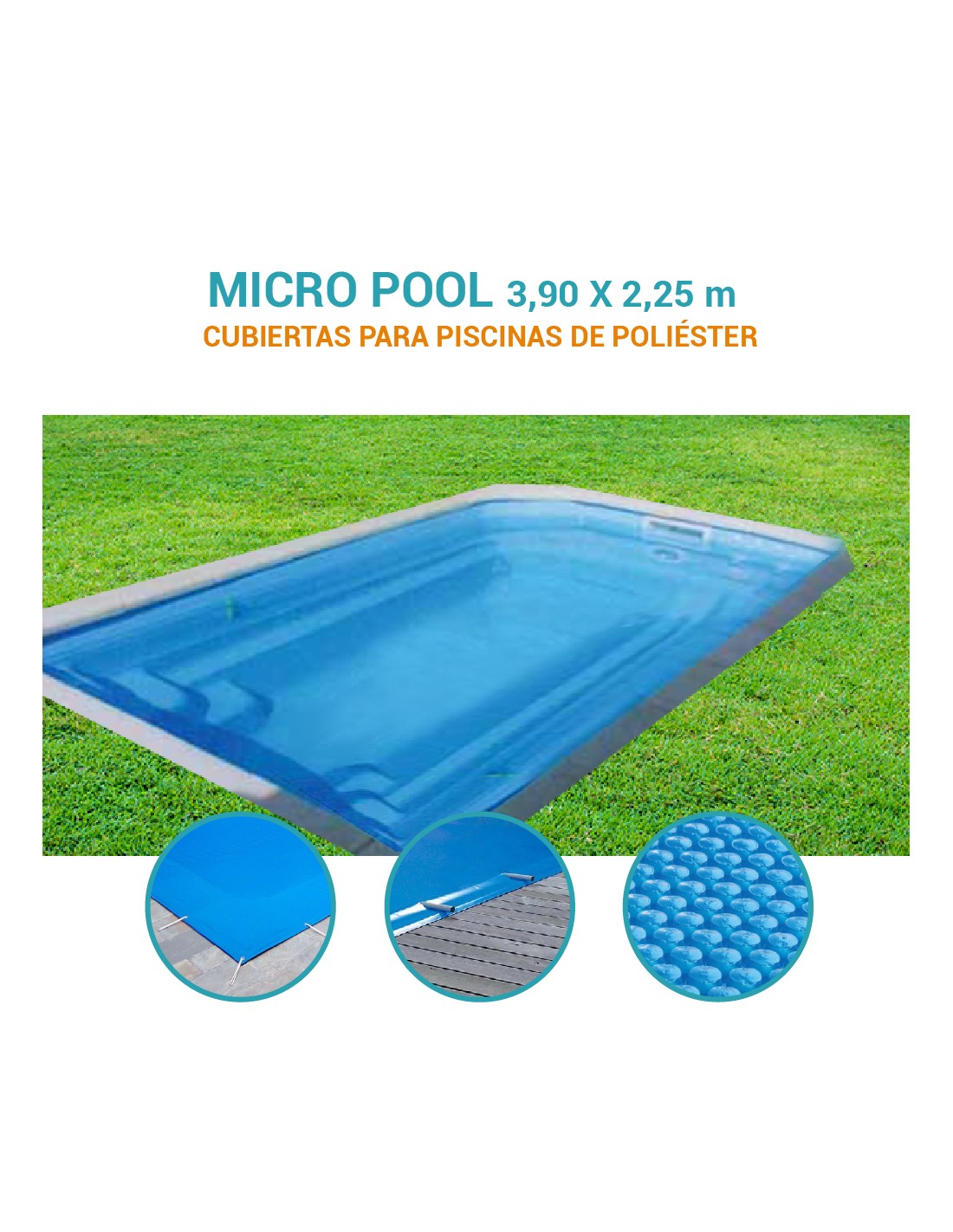 Micropool | 3,90 x 2,25m | Cubiertas piscina de poliéster Europa