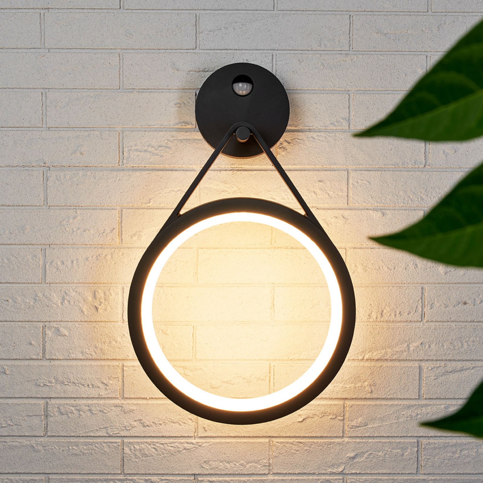 Mirco Aplique Pared Exterior w/Sensor Graphite/White - Lucande - Moderno - Metal - Redonda