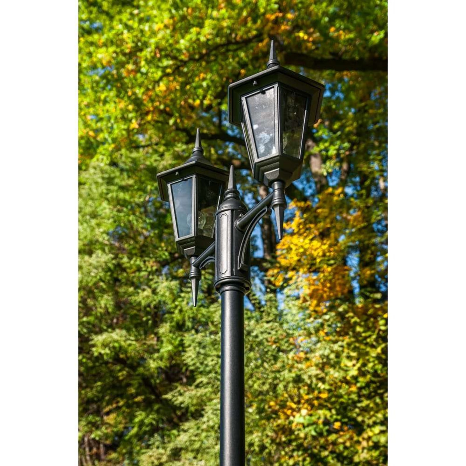Modena 2 Lámpara Exterior tipo Farola Doble Negro - Norlys - Terraza - Aluminio