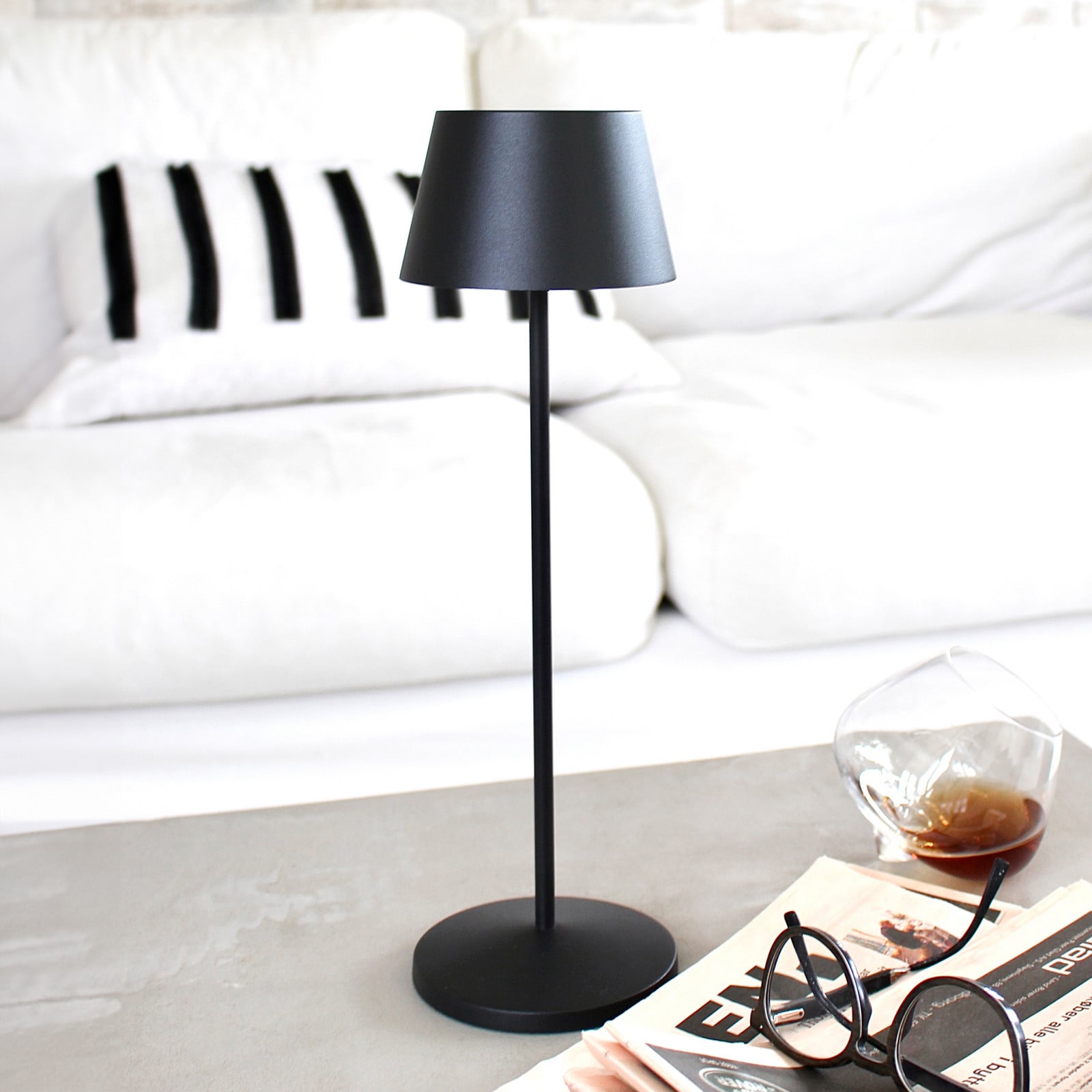 Modi Portable Lámpara de Sobremesa Black - Loom Design - Sala de estar / salón - Moderno - Metal - Con pantalla