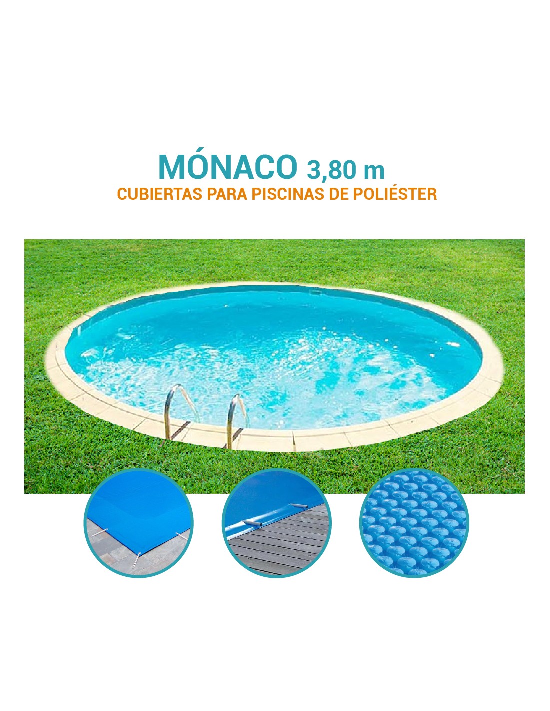 Mónaco | 3,80m | Cubiertas piscina de poliéster Europa