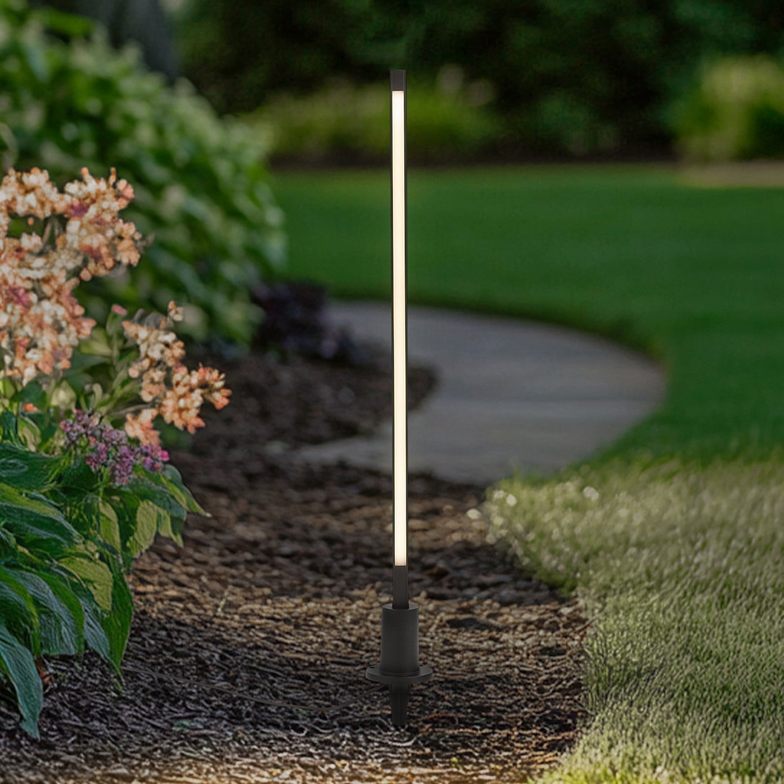 Neano Bolardo luminoso LED altura 80 cm metal negro IP65 - Lindby - Terraza - Moderno - Aluminio - Angular