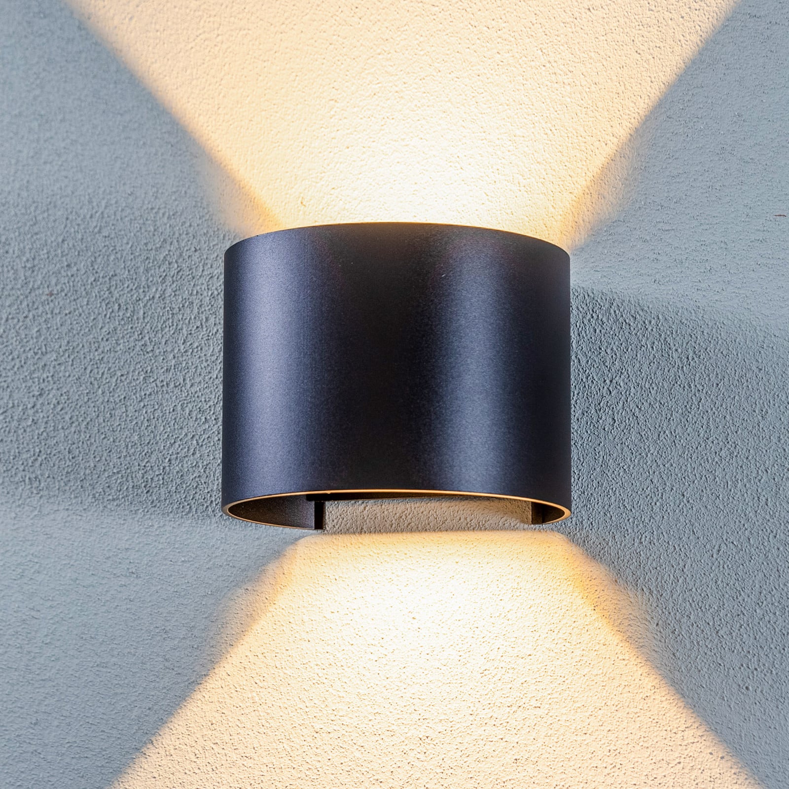 Nivar Round LED Aplique Exterior Black - Lindby - Balcón - Moderno - Metal - Redonda