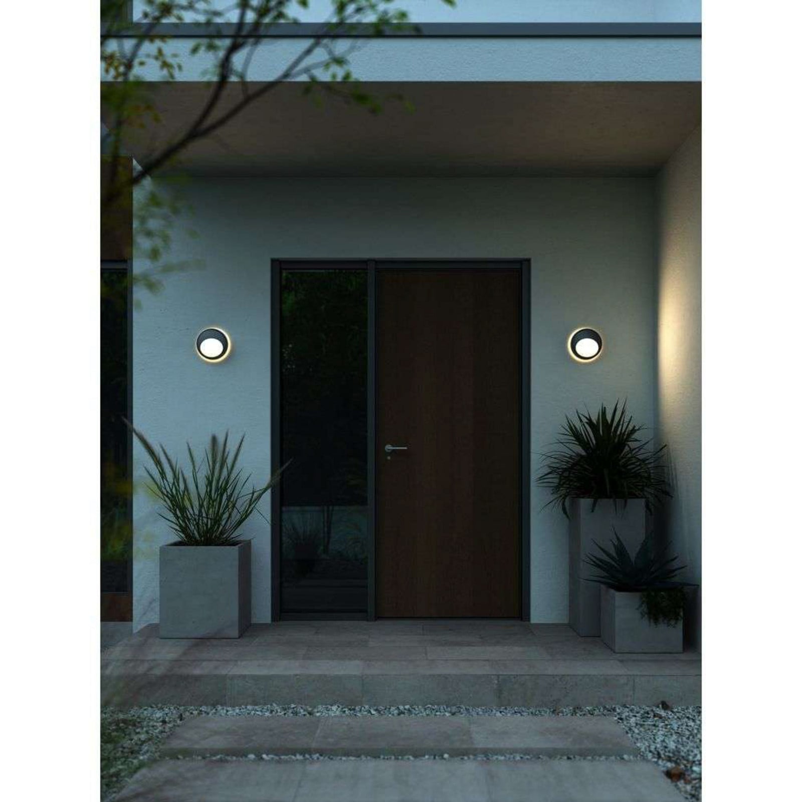 Oliver Round Aplique de exterior Black - Nordlux - Terraza - Plástico