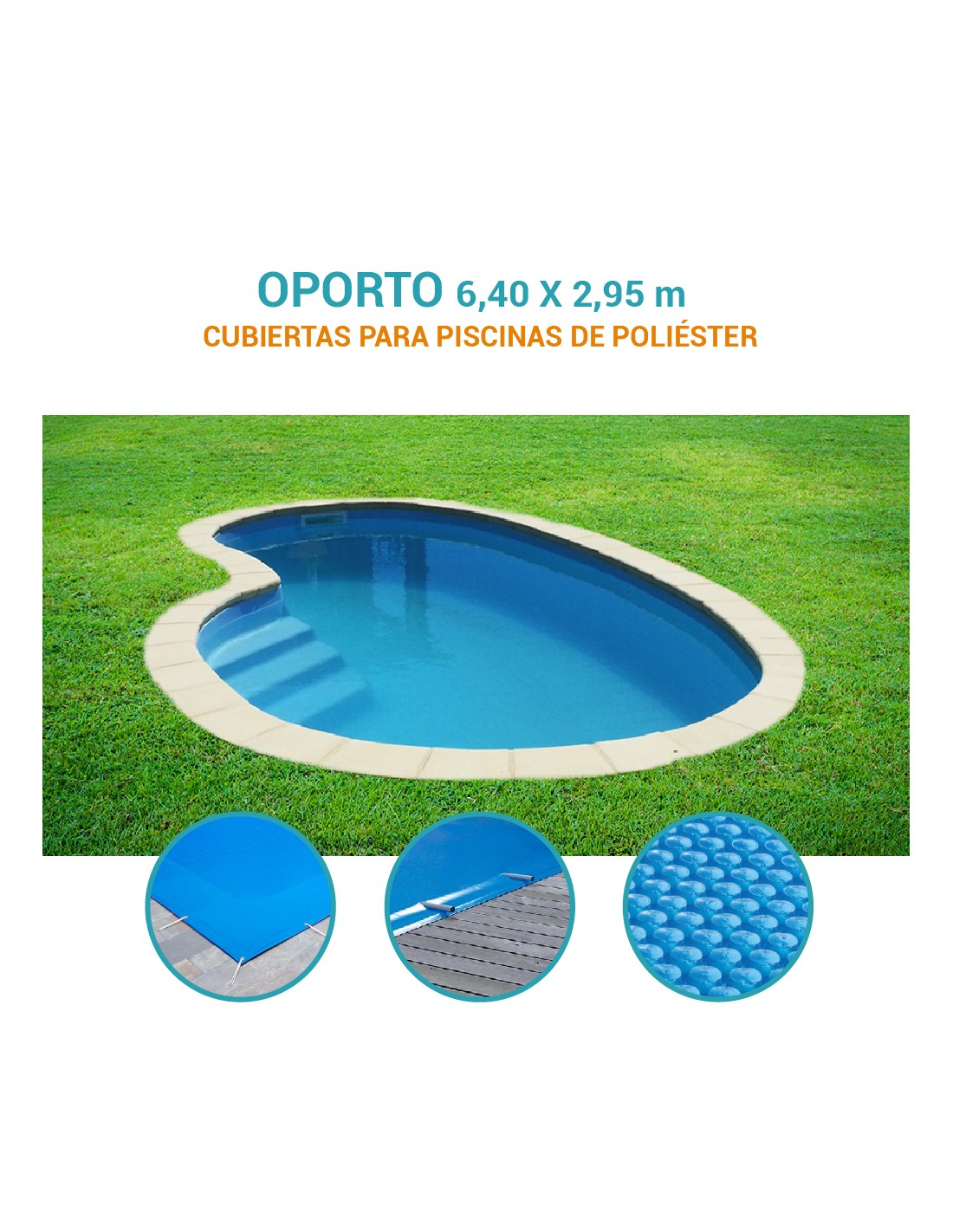 Oporto| 6,40 x 2,95m | Cubiertas piscina de poliéster Europa
