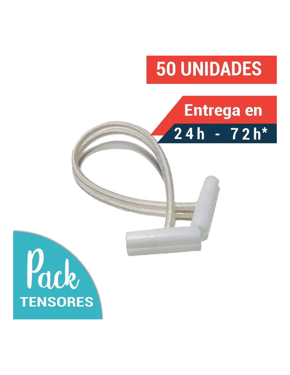 Pack 50 unidades. Tensores Blancos Lona de Piscina.
