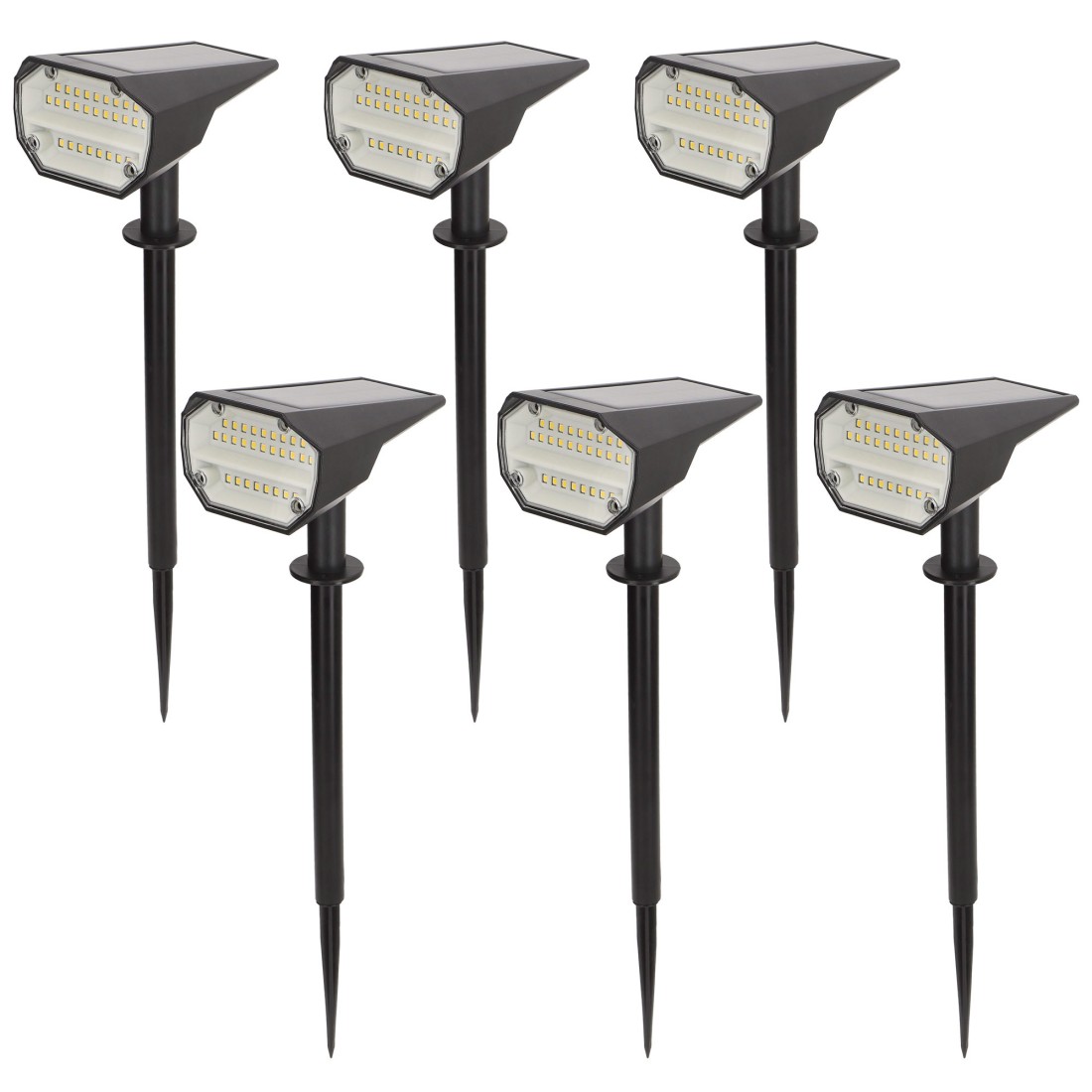 Pack 6 balizas solares led 8x11x37 cm