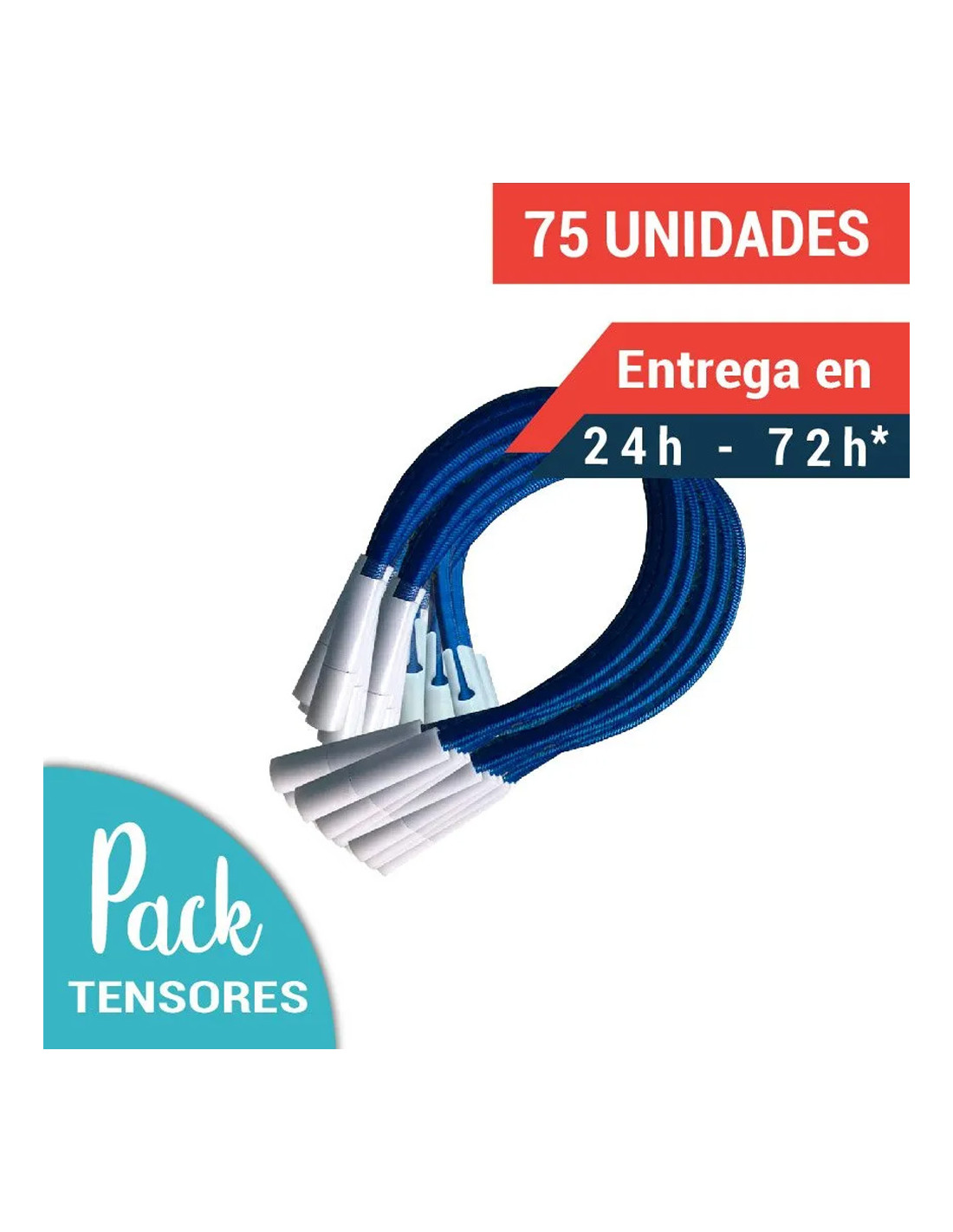 Pack 75 unidades. Tensores Azules Lona de Piscina.