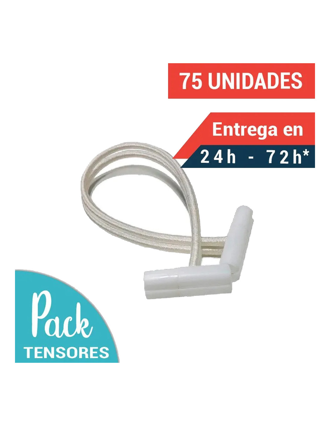 Pack 75 unidades. Tensores Blancos Lona de Piscina.