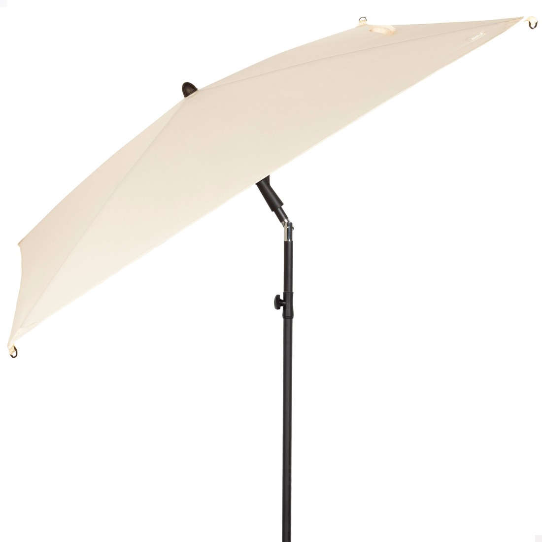 Parasol de jardín cuadrado 175x175 cm beige con mástil inclinable