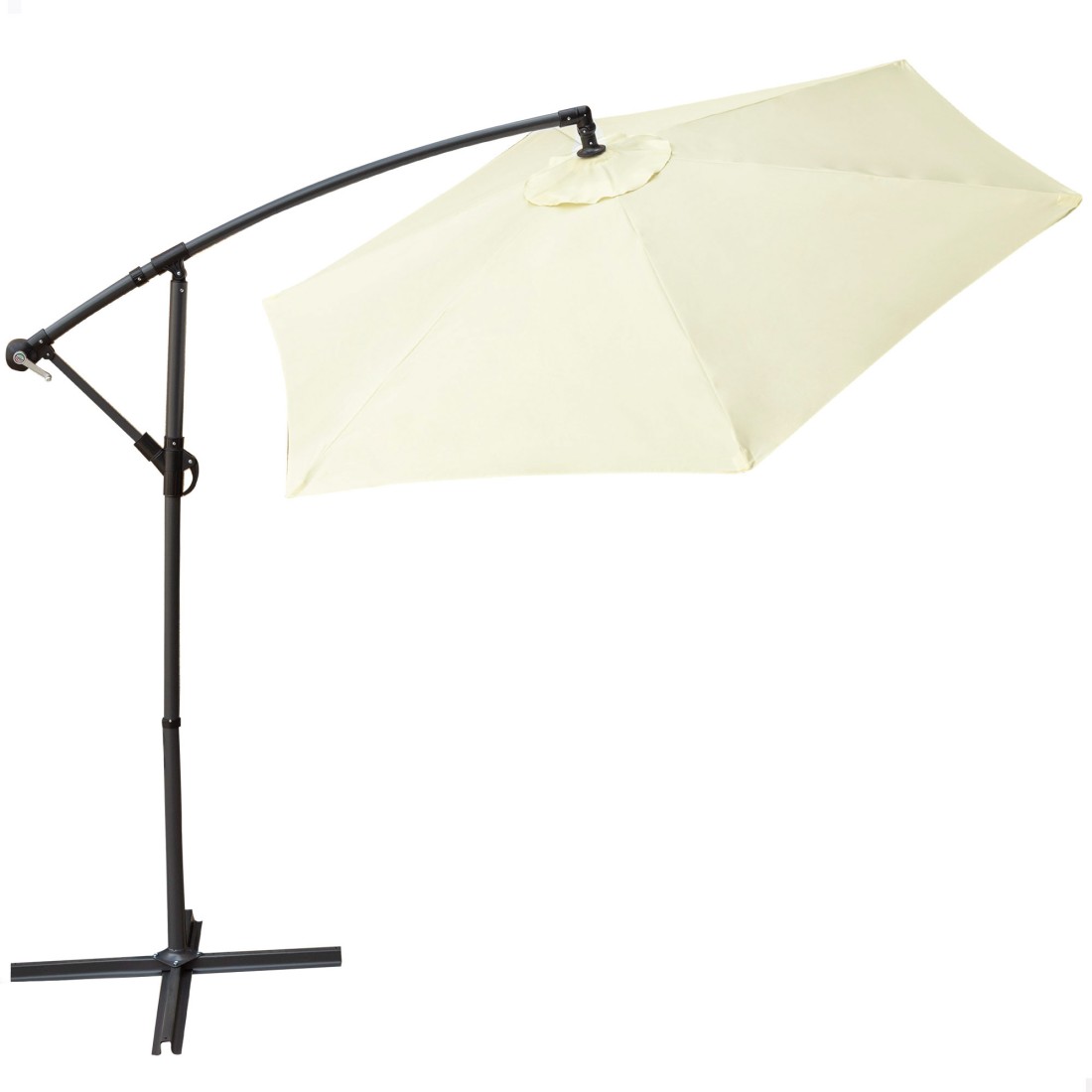 Parasol excéntrico 300 cm giro 360º crema