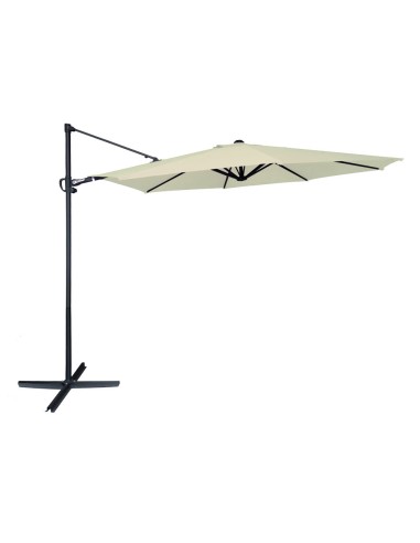 Parasol excéntrico roma ø300 cm crema mástil aluminio