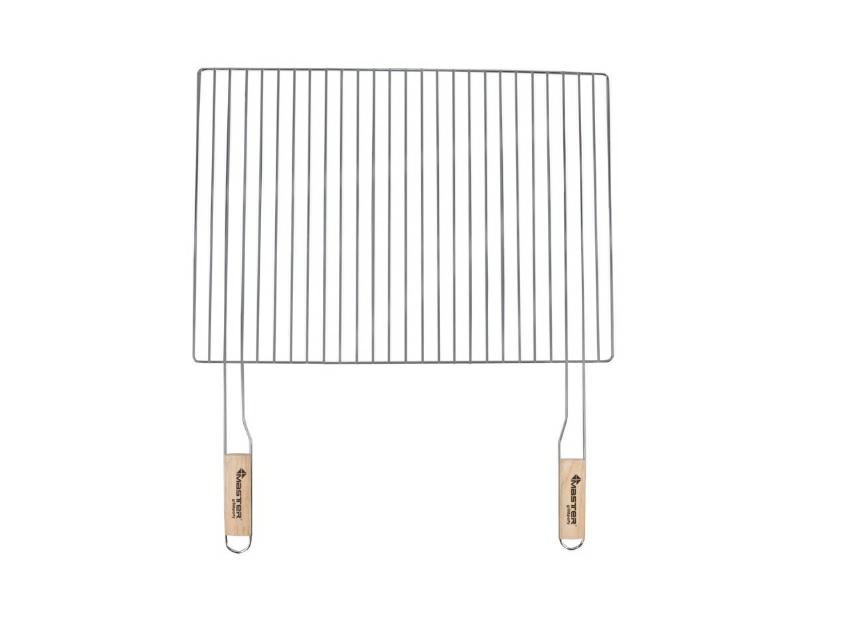 Parrilla 54 x 38 cm Con 2 asas de madera acero cromado parrilla parrilla para óxido