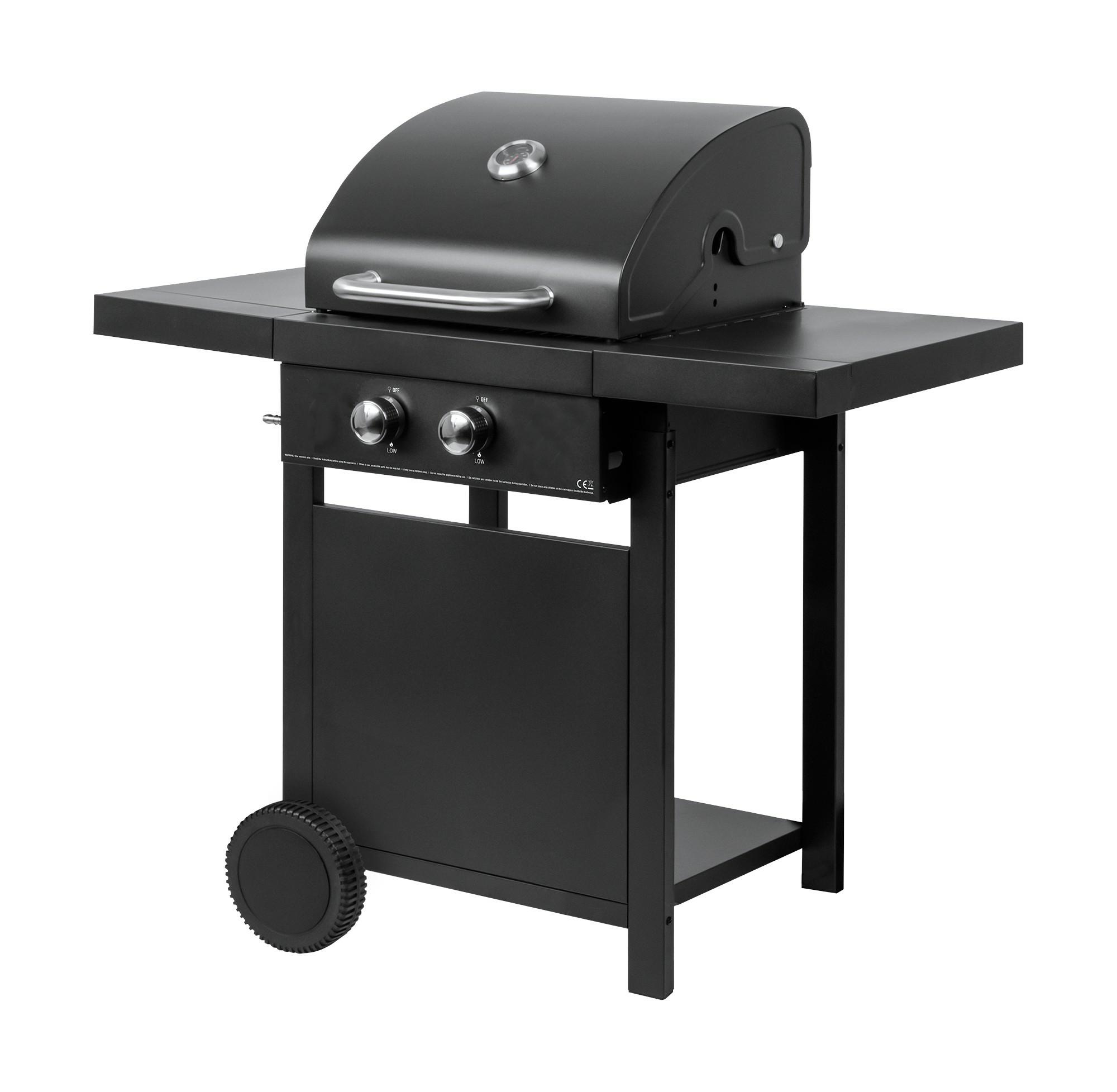 Parrilla de Gas de 2 Quemadores Master Grill MG669, diseño compacto, fácil limpieza y encendido electrónico