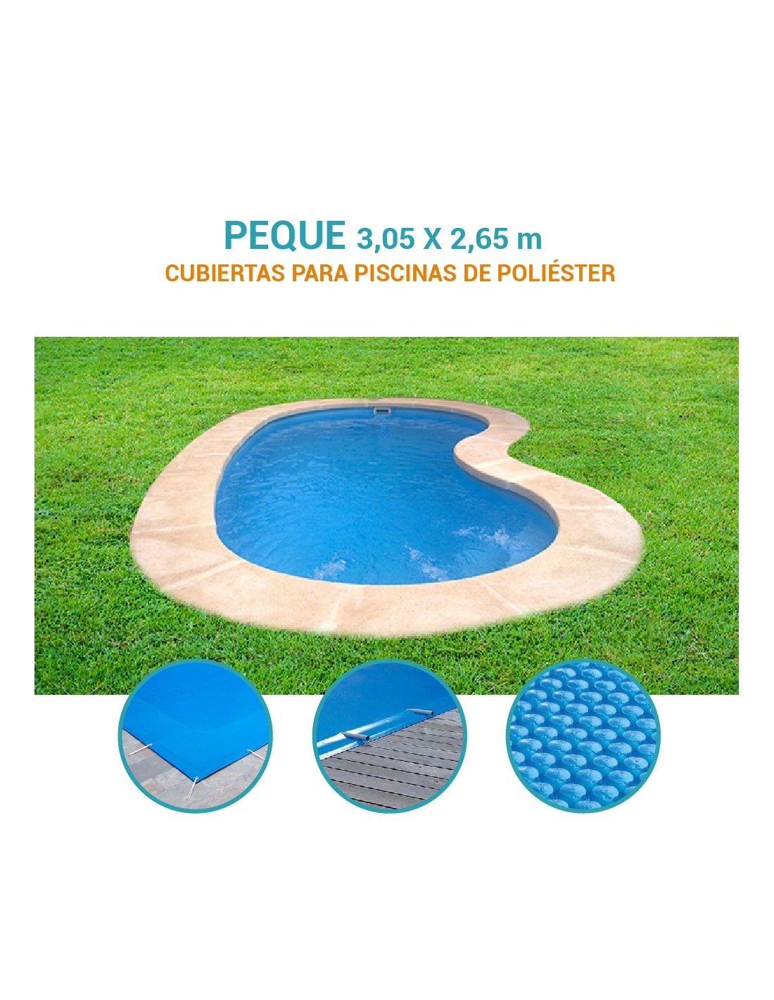 Peque | 3,05 x 2,65m | Cubiertas piscina de poliéster Europa
