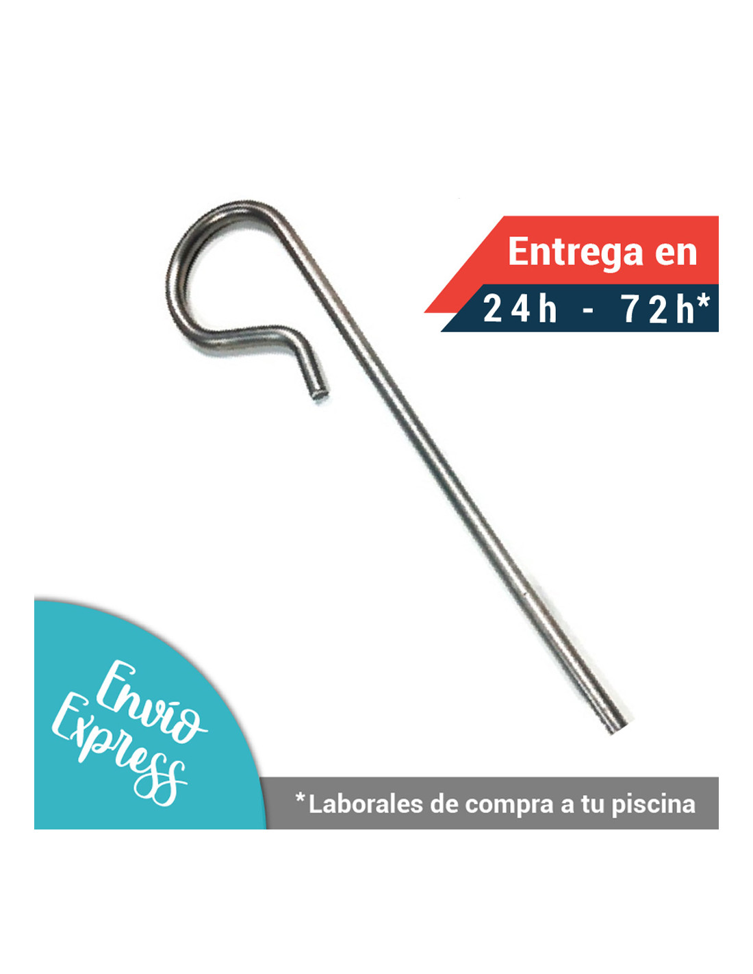 Pica de Anclaje para sujeción de cobertor de Piscina, ... Medida: 40 cm| Acero 100% Inoxidable