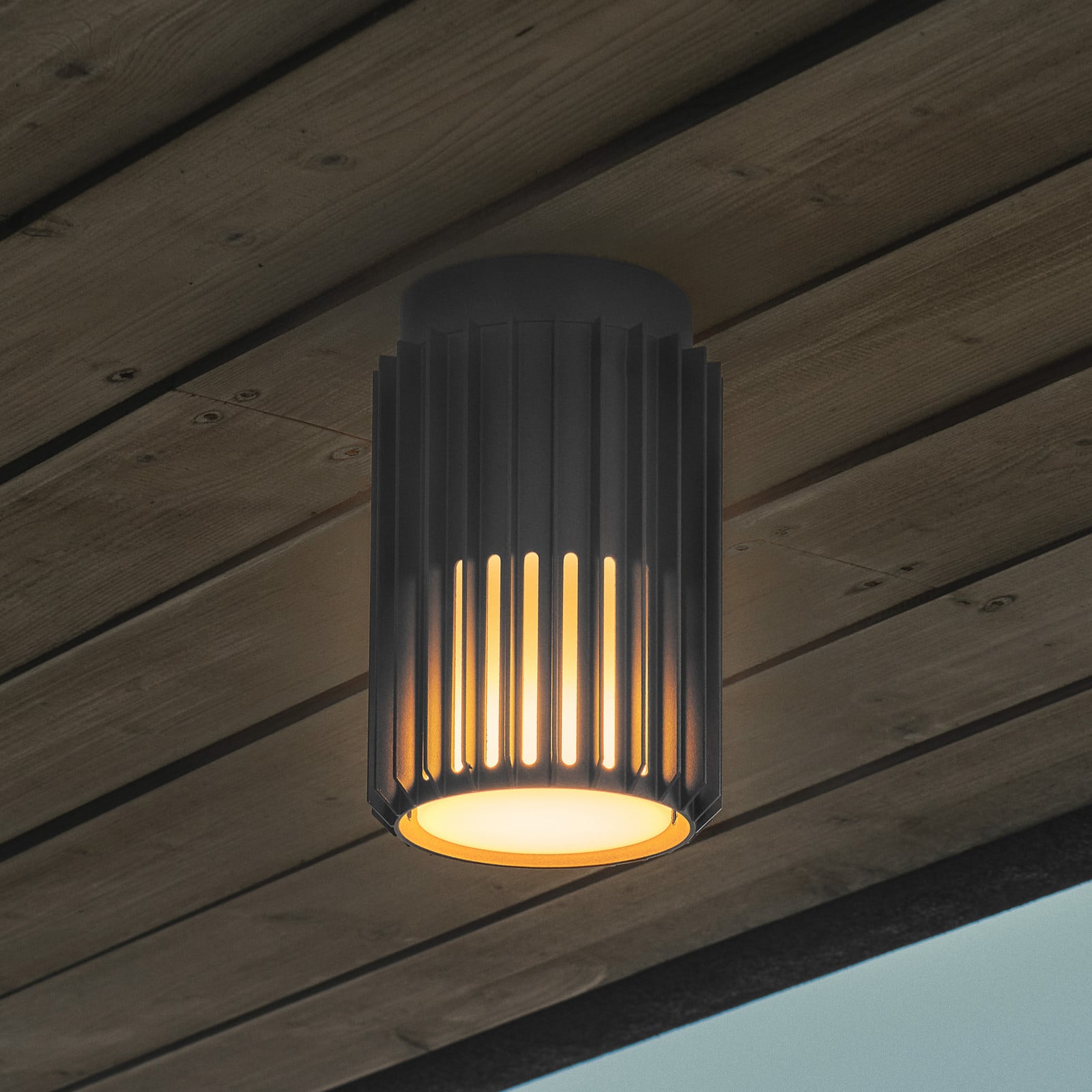 Plafón para exterior Aludra Seaside Anthracite - Nordlux - Terraza - Diseño - Aluminio - Redonda