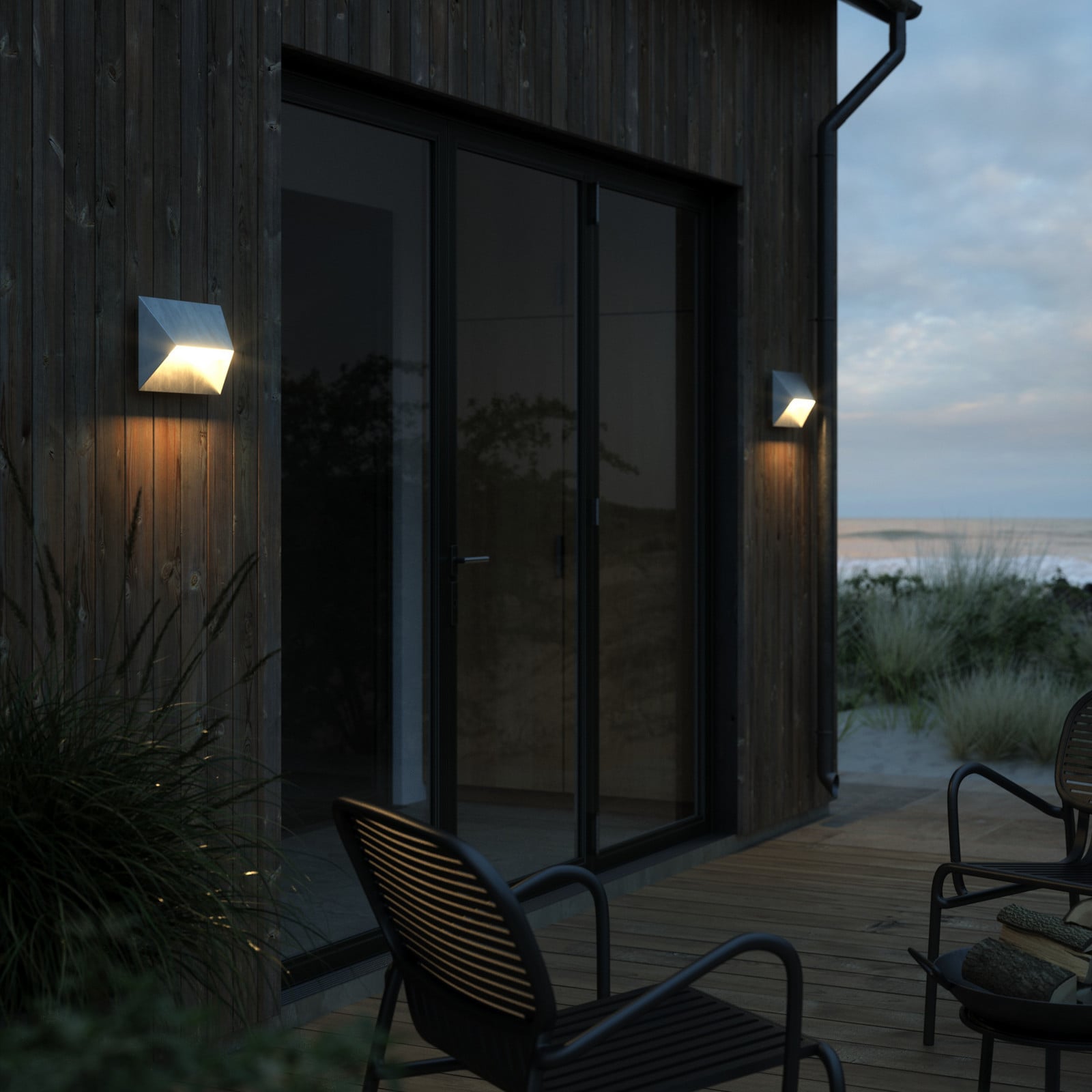 Pontio 27 Aplique Exterior Galvanized Steel - Nordlux - Moderno - Metal - Angular