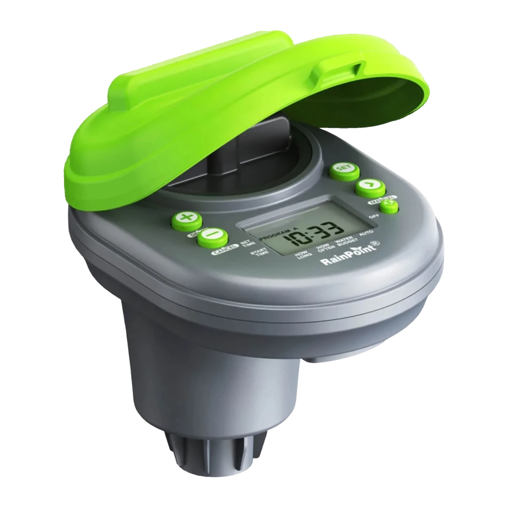 Programador de Riego RainPoint 4 Zonas Gris IP68 4 pilas AA ITC407