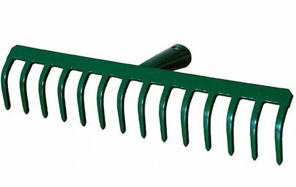 Rastrillo metálico resistente de 12 dientes, herramienta de jardinería y cultivo, ideal para limpieza de hojas y tierra, cabezal de acero reforzado – Grabie Mocne 12-z KARD