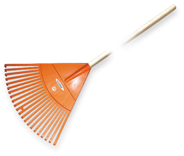 Rastrillo para hojas Bradas KT-CX22H, herramienta de jardín con 22 dientes, con mango de madera, ideal para barrer césped y hojas, diseño resistente y ergonómico