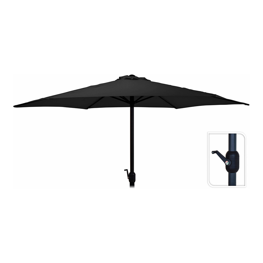 RBS24 Sombrilla de 300 cm, protección solar, diseño elegante, color a elegir, Negro , L