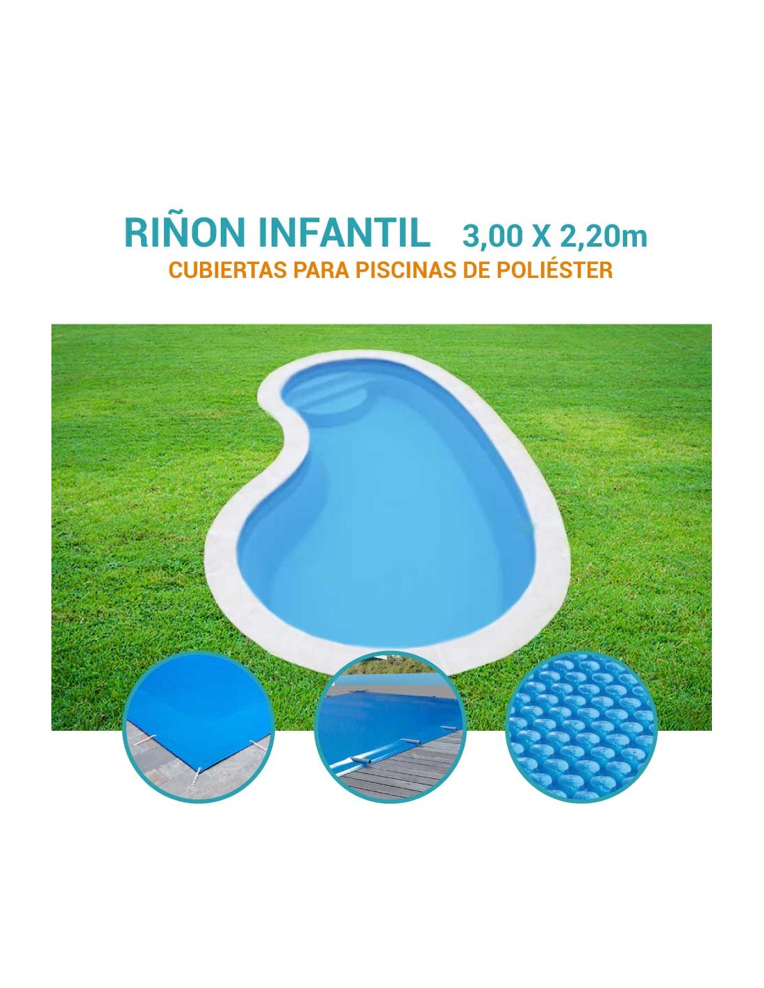 Riñon Infantil | 2,20 x 3m | Cubiertas piscina de poliéster Norgalicia