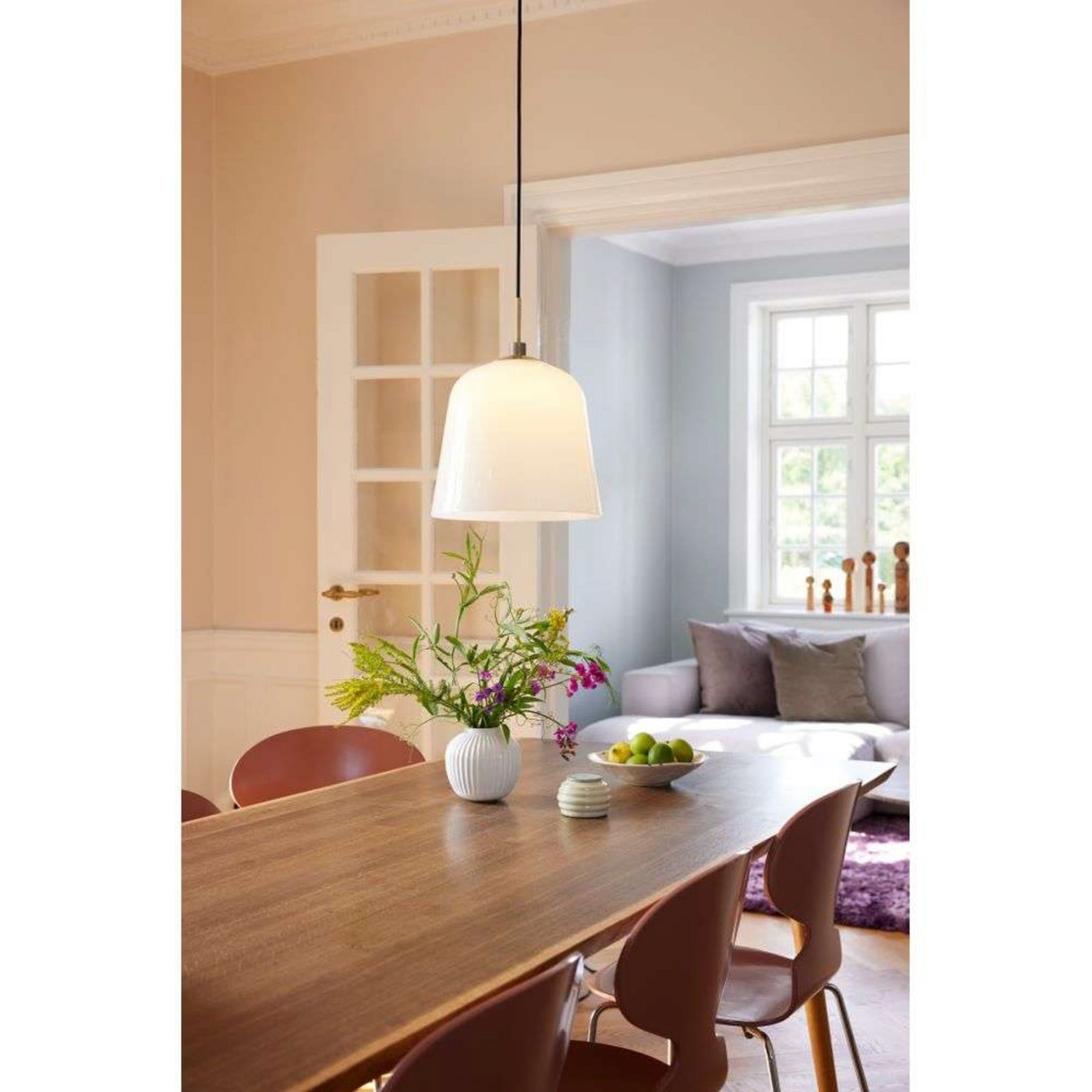 Room 49 Lámpara Colgante Ø30 Antique Brass/Opal - Halo Design - Comedor - Vidrio