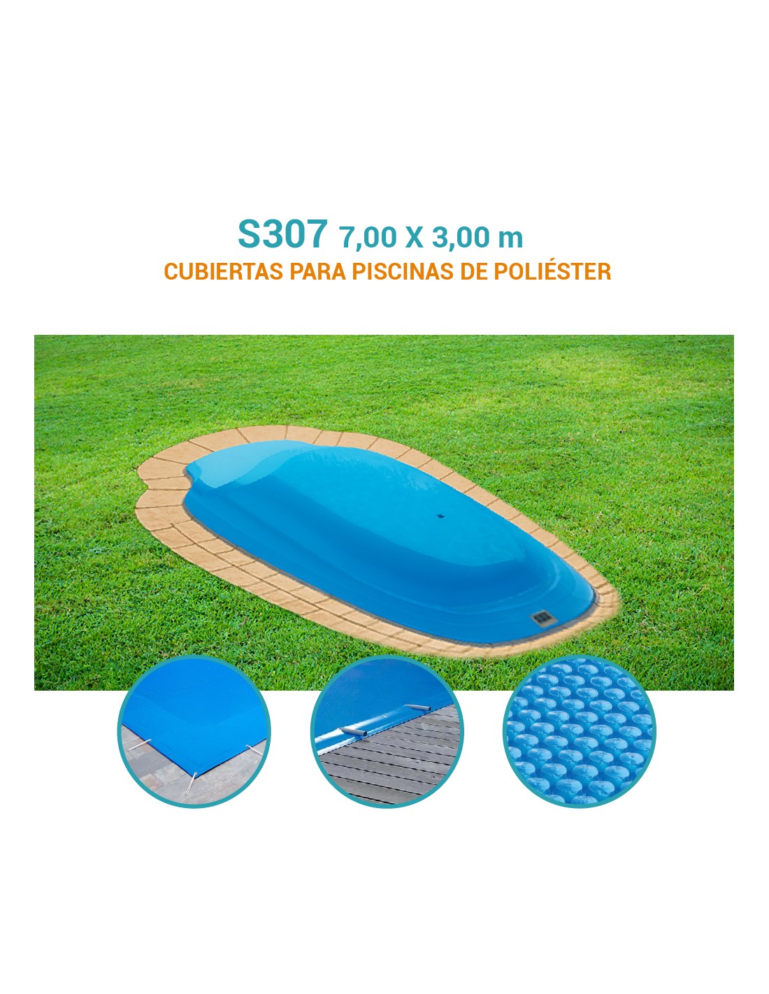 S307 | 7,00 x 3,00m | Cubiertas piscina de poliéster Europa