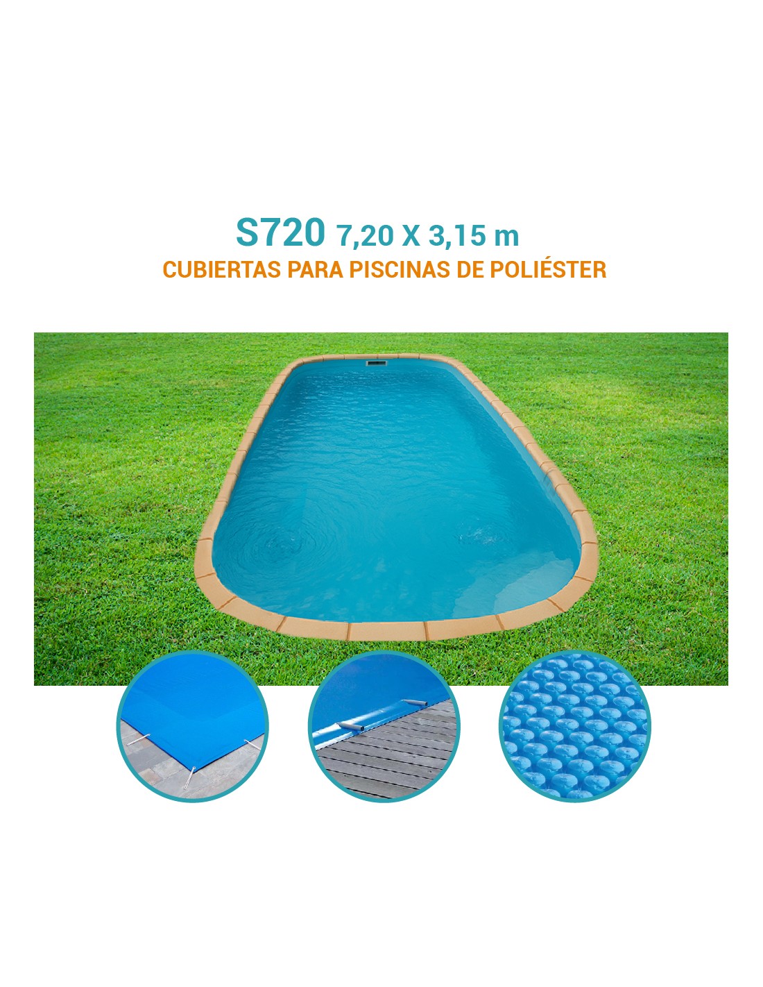 S720 | 7,20 x 3,15m | Cubiertas piscina de poliéster Europa